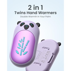 Hand Warmers Rechargeable 4 Pack, 6000mAh Electric Hand Warmer Reusable, 20Hrs Long Heating, Portable Pocket Heater Handwarmer for Women Men, Outdoor Camping, Hunting Gear (4 Pack 716-Purple)