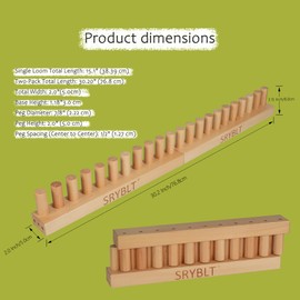 SRYBLT 2-Pack DIY Chunky Knit Blanket Loom, 30.2-inch Long Beech Wood Base with Solid Wood Pegs, Stackable for Portability, Expandable Connections, and Clear Coating