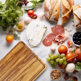 BambooMN Rectangular Bamboo Serving Tray - Tiger Stripe - 11 x 8.9 x 0.6