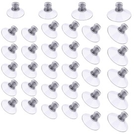 Flintronic Pack of 30 Suction Cups with Thread and Knurled Nut, PVC Suction Cups Diameter 25 mm/30 mm/40 mm/50 mm, Transparent Suction Cups No Drilling, Suction Cup Hooks, Extra Strong for Windows,