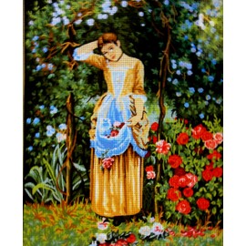 Collection D'Art Printed Canvas for Cross Stitch Tapestry Embroidery Gobelin Needlepoint (My Roses 11426)