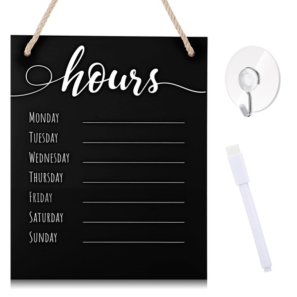 Threehoney 3 Pcs Dry Erase Store Hours Sign Set Include