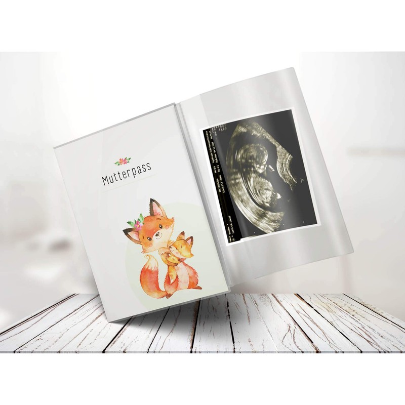 OLGS Maternity Log Cover "Hab dich lieb" Fox Plastic Protective