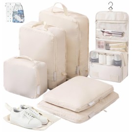 Travel Pouch, Compression Set, Travel Compression Bag, Convenient Travel Compression Bag, Set of 9, Variable Space, Save About 60% of Clothing Space, Packing Pouch, Toiletries, Travel Use, Water