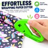 Wrapping Paper Cutter for Gift Wrapping – Green Sliding Paper