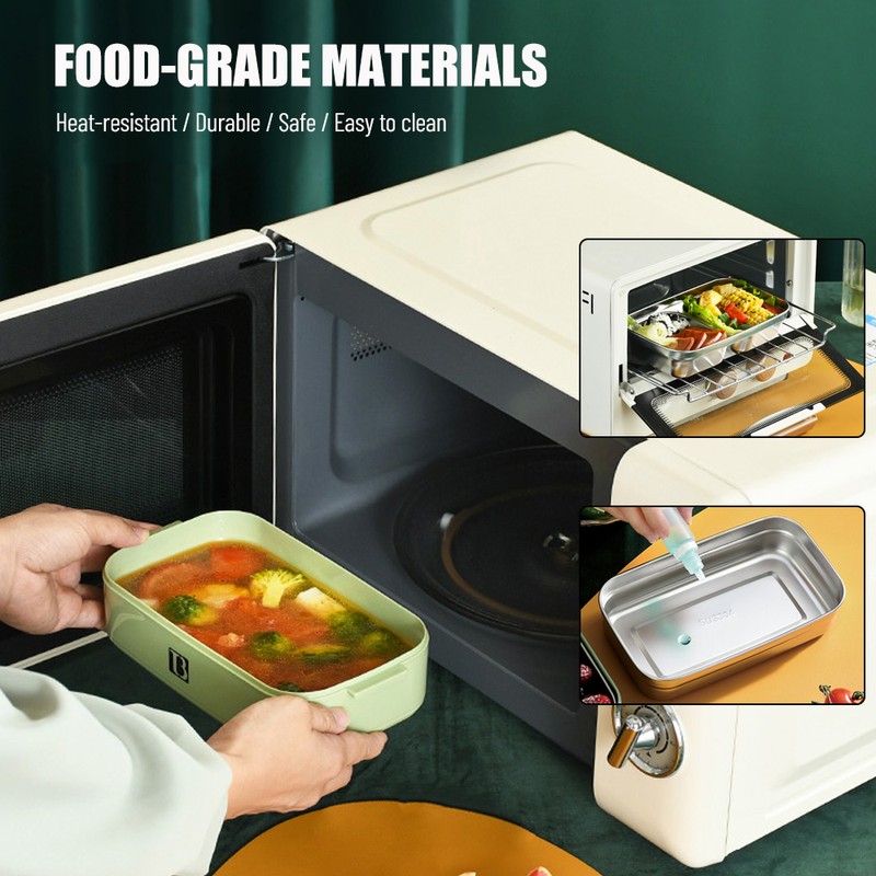 1.4L Detachable Lunch Box 304 Stainless Steel Double Layer 3