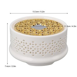 Teapot Warmer Ceramic Heater with Spoon Lid and Candle Holder Coffee Tea Warmer for Glass Teapot Warmer Stand Ceramic Teapot Warmer(White)