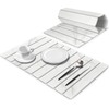 Stone Dish Drying Mats for Kitchen Counter, 24"(L)×16"(W) Marble-Pattern, Collapsible