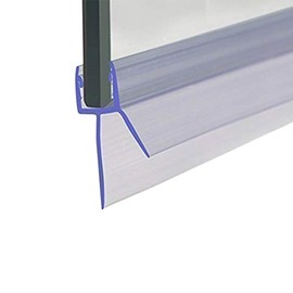 Frameless Shower Door Bottom Seal with Drip Rail 1/4" Thick Glass 27.5" Long Sweep - Glass Door Seal Strip Stop Shower Leaks