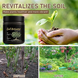 Soil Activators, Organic Soil Activator & Plant Fertilizer, Supports Root Development & Nutrient Absorption for Garden, Lawn, Indoor & Outdoor Plants （200g）