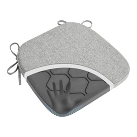 GOFORIT Dining Chairs Cushions, Memory Foam Kitchen Chair Pads with Ties and Washable Cover, Seat Cushions for Indoor Dining Room, 16.5'' x 16'',Grey