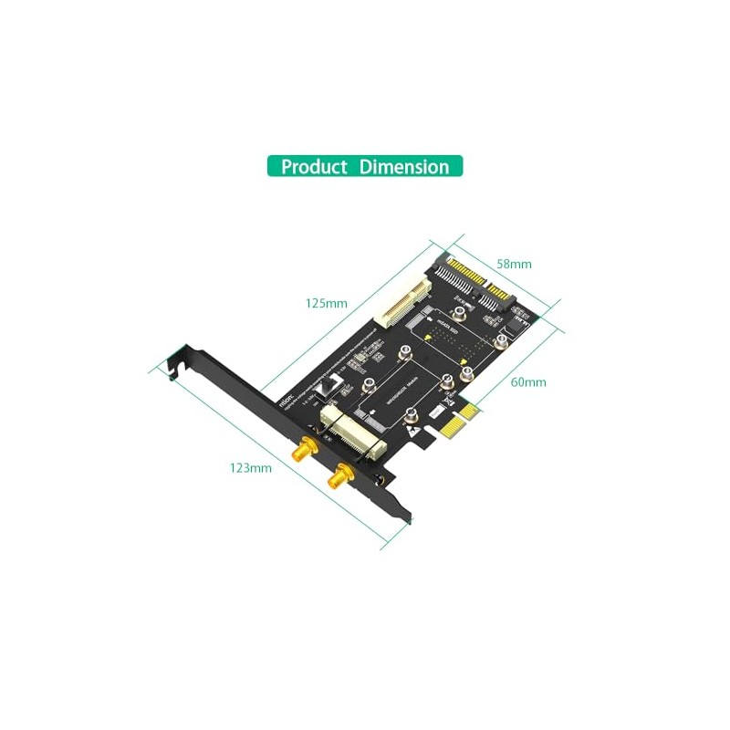 2 en 1 Combo Mini PCI-E a PCI-E 1x y