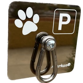 EWIG Dog Parking Station According to Law for Animal Welfare with Carabiner, Wall, Stainless Steel, Screen Printed