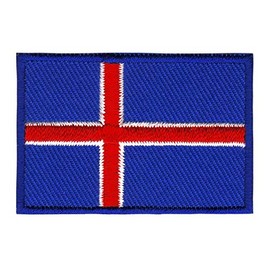 Iceland Flag Small Iron-On or Sew On Iron-On Patch for Clothes Embroidered Iron-On Patch Applique Patch Size 4.9 x 3.3 cm