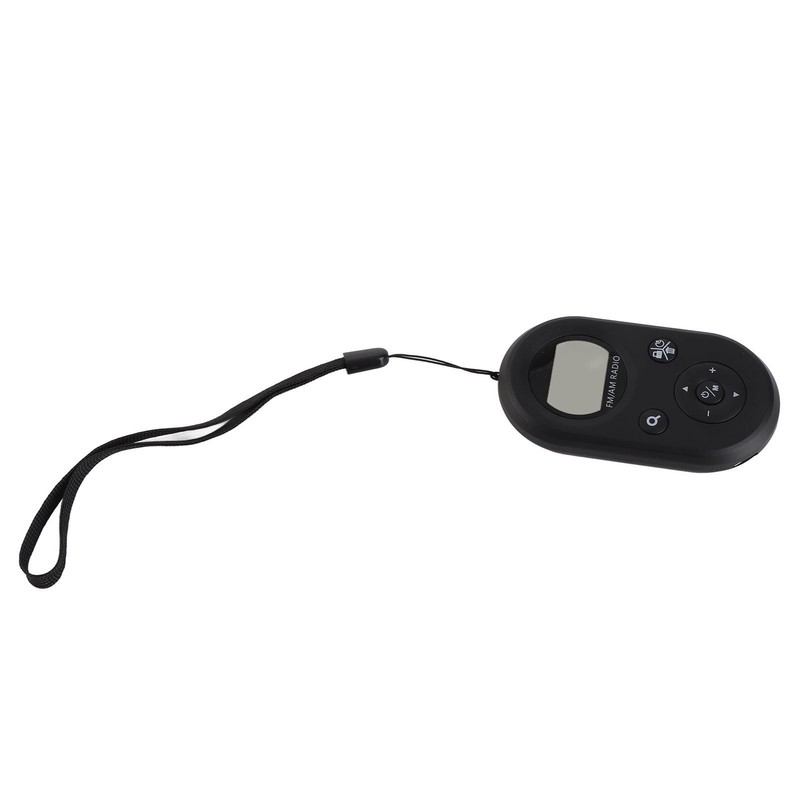 Pocket Radio Black with Backlight Rechargeable LCD Display 500mAh Portable