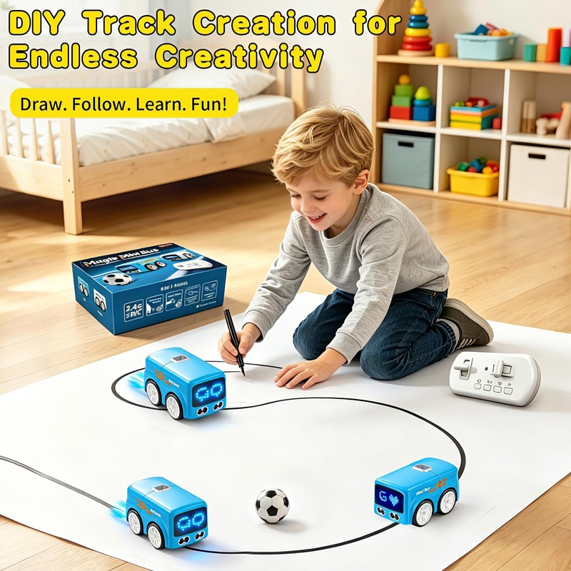 MericTop Magic Mini RC Bus, 2.4 GHZ Magic Follows Line