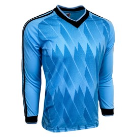 Just 4 Kicks Boy's Goalkeeper Jersey, Elbow Padded Goalie Shirt Campeon Youth Sizes Sky (YM), Medium