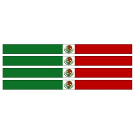 OwnTheAvenue 4x sticker decal car stripe motorcycle racing bike moto Mexico Mexican Flag 6"