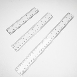 DIAO79NI 3 Pieces Transparent Plastic Ruler, 6 inch 8 inch 12 inch Ruler, Pack of 3, Clear Ruler, Plastic Ruler, Rulers for Kids, Measuring Tools, Ruler Set, Ruler inches and Centimeters