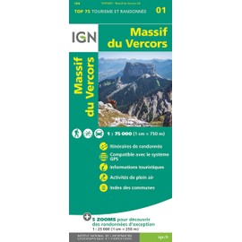 IGN 75 000 Touristische Wanderkarte 01 Massif du Vercors: 1:75000 (TOP 75, Band 75001)