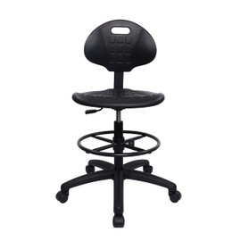 TAKE UR SEAT® Deluxe Heavy Duty Drafting Lab Stool Chair, 18'' Adjustable Footring, 10'' Adjustable Height, 450 lb Seat Capacity, Use in Lab, Workshop, Studio,Tall Bench Height(Standard Caster)
