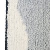 Blue Microfibre Soft Tufted Waves Design Bath Mat Rug Non-Slip