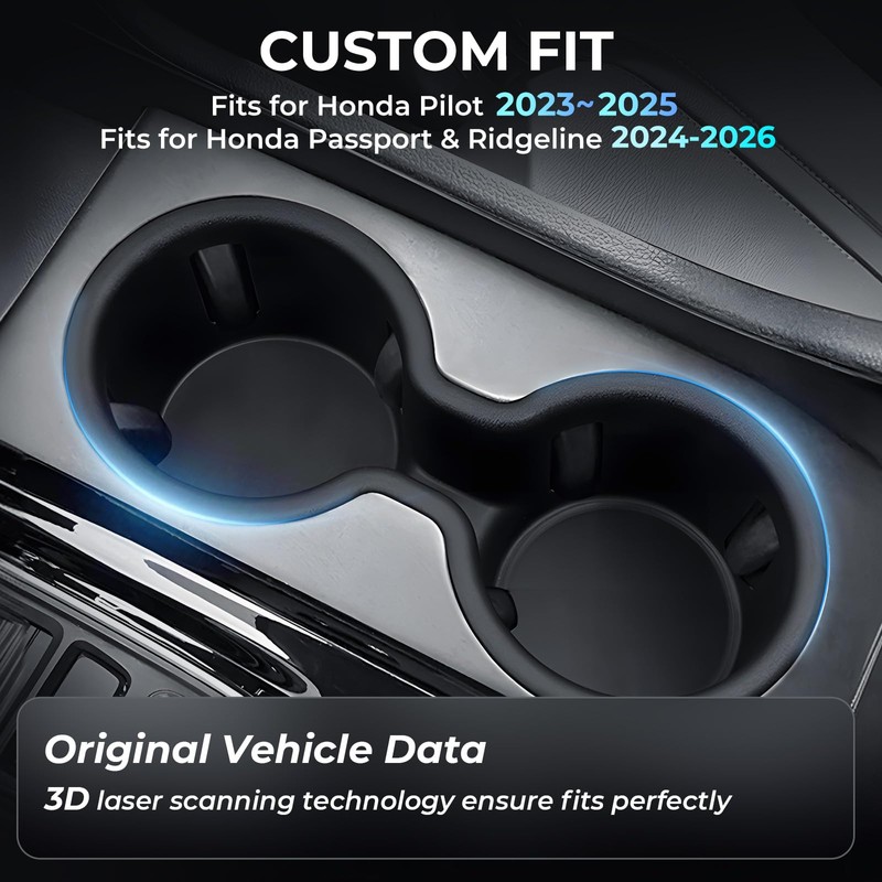KATORN Center Console Cup Holder Inserts for Honda Pilot 2023-2025