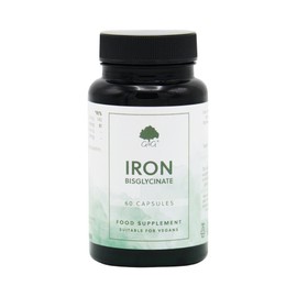 Iron (bisglycinate) Capsules | 20mg Iron (bisglycinate) per Capsule | 60 Vegan Capsules | Chelated Iron for Better Absorption | with Vitamin C | G&G Vitamins