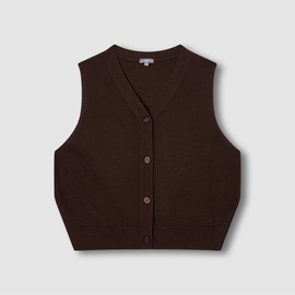 JAJU [JAJU/자주] 여 V넥 베스트_브라운 [JAJU] Women's V-Neck Vest_Brown