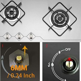 Set of 6 Rotary Knobs, 6 mm Gas Hob Knobs, Universal Oven Switch, Gas Hob Knobs, Gas Hob Knobs, Oven Knobs, Control Knobs, Switch, for the Kitchen and Dining Room at Home Rotary Knob