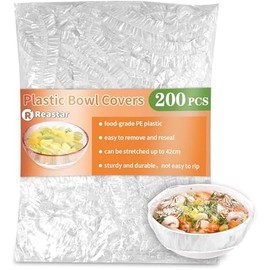 Plastic Shower Caps for Sourdough Bread, 200 Pcs Bowl Covers for Bread Proofing, Food Covers Stretch Reusable Elastic, Keep Food Fresh and Dust Away