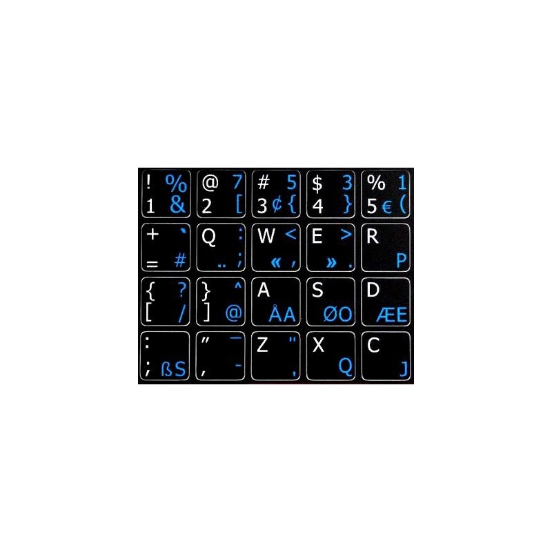 Programmer Dvorak - English New Non-Transparent Keyboard Labels Layout Black