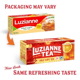 Luzianne Unsweetened Half-Caff Iced Tea Bags, Family Size, 18ct Box (Pack of 6)
