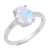 Oxford Diamond Co Solid Oval Lab Created White Opal .925