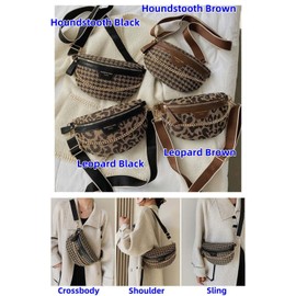 VTYFRY Crossbody Bags for Women Trendy All-match Sling Chest Bag Fashion Leopard Pattern Fanny Pack Zipper Casual Versatile (Leopard Brown)