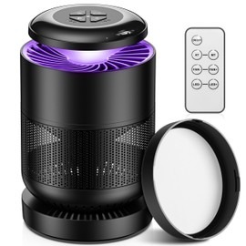 Fruit Fly Traps for Indoors, Bug Light Trap Indoor, Remote Control Fruit Fly Trap Gnat Mosquito Trap, Catch Insect Indoor with 5Pcs Suction Sticky Glue, Adjustable Brightness & Fans (Black&Blue)