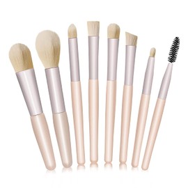 Makeup Brush Set, 8-Piece Make-Up Brush Set, Foundation Brush, Make-Up Brush Set, Eyeshadow Brush Set, Concealer Brush, Eyeliner Brush, Eyebrow Brush, Cosmetic Brush (Apricot)