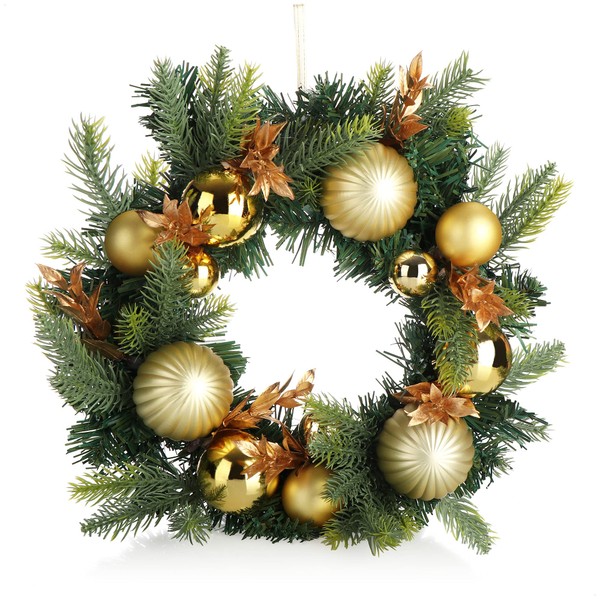 COM-FOUR® Christmas door wreath - Advent wreath with Christmas tree
