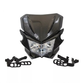 Unbranded Dirt Bike Supermoto LED Lamp Headlight w/ Fairing for Yamaha WR450F WR450 WR250F - Black