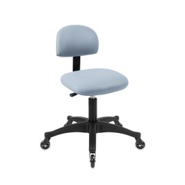 TAKE UR SEAT® Economical Multi-Purpose Medical Spa Chair Stool with Adjustable seat and Back Height. Advanced Fabric seat Cover is Easy to Clean. Blade Wheels (Table Height Gray)