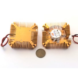 2 Pieces copper 12v 55mm 2PIN Aluminum Cooling Fan Heatsink Cooler VGA CPU A8