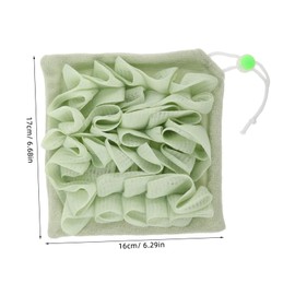 MERRYHAPY Portable Bath Loofah Soap Holder Dual-sided Bath Sponge for Back Face Gentle Cleansing Towel for Shower Green
