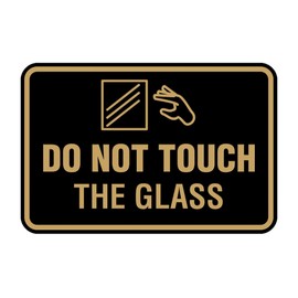 Signs ByLITA Classic Framed Do Not Touch The Glass Sign (Black/Gold) - Small