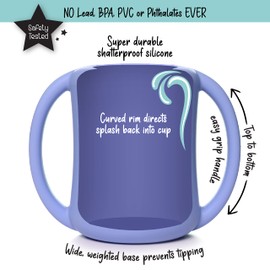PrimaStella Silicone Baby & Toddler Training Cup with Handles - Sippy Cup for 1 Year Old – Toddler Cups (Periwinkle)