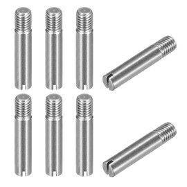 sourcing map 8Pcs M10 x 50mm Slotted Cylindrical Pin 304 Stainless Steel Dowel External Thread Locating Pin for Furniture Cabinets