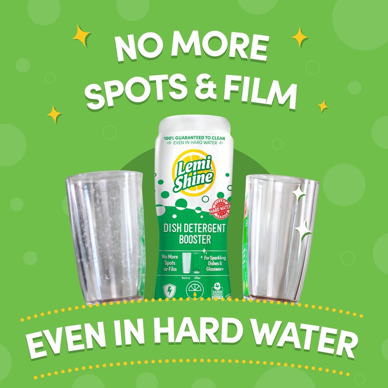 Lemi Shine Dish Detergent Booster, Hard Water Stain Remover, Multi-Use