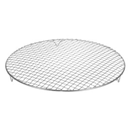 M METERXITY Cooling Rack, 13.8" Round Stainless Steel Baking Rack with 20mm Legs for BBQ/Cooking/Roasting/Grilling/Steaming/Drying, Wire Cooling Rack for Baking [Silver]