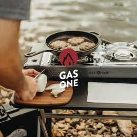 GasOne 2-Burner Portable Camp Stove - High Output 15,300 BTU - With Durable Carrying Case, Automatic Ignition, Safety Features, Perfect for Camping, Hiking, Tailgating, and Emergency Preparedness