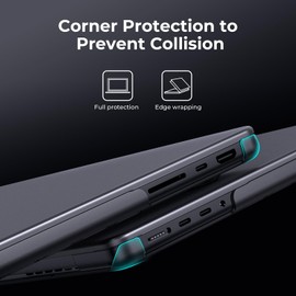 BlueSwan Matte Case for MacBook Pro 14 M5 2026 2024-2021 M4 M3 M2 M1 Pro/Max, Compatible A3434 A3401 A3112 A2992 A2918 A2779 A2442, Hard Shell Protective Cover, Space Black Clear