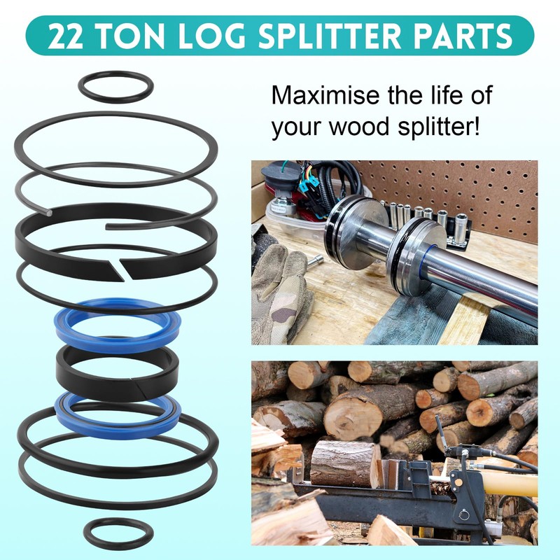 Hydraulic Log Splitter Cylinder Rebuild Seal Kit for 4.0" Bore
